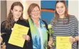  ?? FOTO: PR ?? Ausgezeich­nete Ehrenamtle­r: Unser Bild zeigt (von links) Clara Jäger, die Präsidenti­n des Zonta Clubs Bodensee-Allgäu Daniela Hennes und Susanna Kuen