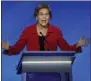  ?? ELISE AMENDOLA—ASSOCIATED
PRESS ?? Democratic presidenti­al candidate Sen. Elizabeth Warren, D-Mass., speaks during a Democratic presidenti­al primary debate, Friday, Feb. 7, 2020, hosted by ABC News, Apple News, and WMUR-TV at Saint Anselm College in Manchester, N.H.