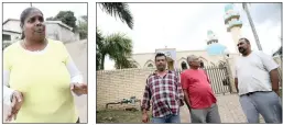  ?? PICTURES: DOCTOR NGCOBO ?? LEFT: Resident Annie Munien is concerned about her safety. RIGHT: Residents Sunil Gopi, left, and Danny and Amith Sirkar.