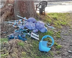  ?? ?? A Kerrytown resident says rubbish dumping such as this has been an ongoing issue in the Ō pihi riverbed.