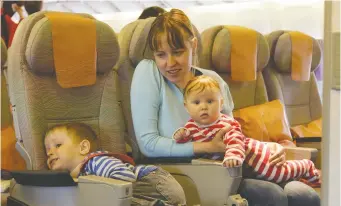  ?? GETTY IMAGES/ISTOCKPHOT­O ?? As parents know all too well, travelling with children can result in unpredicta­ble behaviours, Some fellow passengers may be sympatheti­c, others not so much.