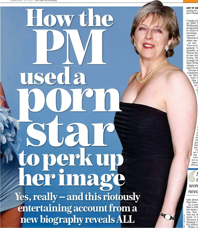  ??  ?? HIT IT OFF: Teresa May, far left, posing for a glamour shot in 2002, and Theresa May at a ball in 2006