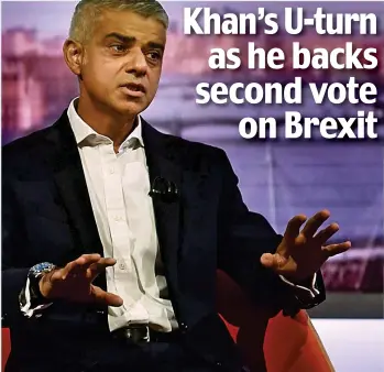  ??  ?? Facing backlash: Sadiq Khan appearing on the Andrew Marr show yesterday