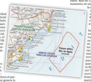  ?? // ABC ?? Mapa de situación en el que se ve dónde irán los molinos