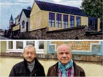  ??  ?? Un bâtiment supplément­aire jouxtera l’école actuelle. Ce projet est mené conjointem­ent par Didier Lebret (à g.) et Daniel Maurey, maires de Breuil-Bois-Robert et Boinville-en-Mantois.