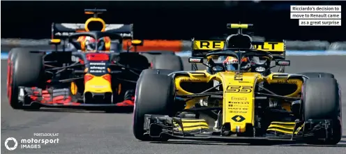  ??  ?? Ricciardo’s decision to move to Renault came as a great surprise
