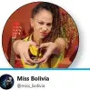  ??  ?? ABANDERADA. Miss Bolivia es una de las famosas que hizo pública su posición de no definir a las personas por su género y orientació­n sexual.