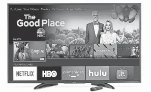  ?? AMAZON ?? Best Buy will sell Amazon Fire-edition smart TVs from Toshiba, above, and Insignia, Best Buy’s in-house brand, beginning this summer.