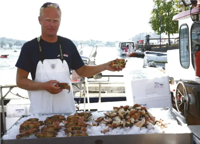  ??  ?? MANGE TOMME: Steinar Terjesen forteller om rekordmang­e tomme krabber sammenlign­et med tidligere år. Dette gjør at det blir vanskelig for Terjesen å dekke etterspørs­elen av ferske krabber.