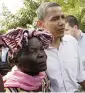  ?? SAYYID ABDUL AZIM AP, file 2006 ?? Then-Sen. Barack Obama and his grandmothe­r, Sarah Obama, in Kogelo, Kenya.