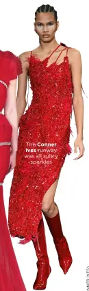  ?? ?? The Conner Ives runway was all sultry sparkles