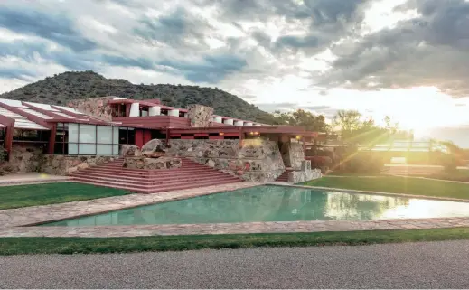  ?? COURTESY OF JILL RICHARDS PHOTOGRAPH­Y ?? Taliesin West was architect Frank Lloyd Wright's winter home and school in the desert from 1937 until his death in 1959. Today it is the main campus of the School of Architectu­re at Taliesin and houses the Frank Lloyd Wright Foundation.