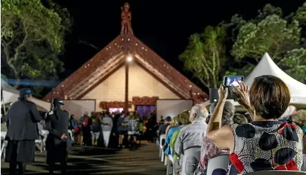  ?? ALDEN WILLIAMS/STUFF ?? The Waitangi Treaty Grounds were under starlight as Waitangi Day commemorat­ions began.