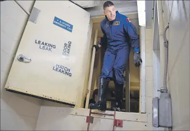  ?? JONATHAN RILEY/TC MEDIA ?? Canadian astronaut Jeremy Hansen says it’s hard to get excited for the flooding training tank, filled with cold water straight from the Atlantic Ocean.