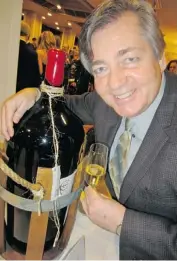  ??  ?? Wine festival director Harry Hertscheg coveted a Cassini Cellars 27-litre 2009 Maximus valued at $1,800.