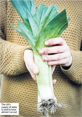  ??  ?? The UK’s supply of leeks is said to have almost run out