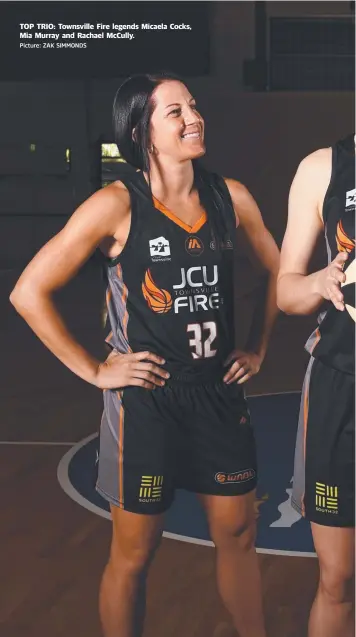 ?? Picture: ZAK SIMMONDS ?? TOP TRIO: Townsville Fire legends Micaela Cocks, Mia Murray and Rachael McCully.