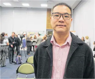  ?? COLIN MACLEAN/JOURNAL PIONEER ?? Victor Chu, who recently immigrated to Summerside from Hong Kong, is encouraged to hear that the city will soon be getting its own office of immigratio­n.