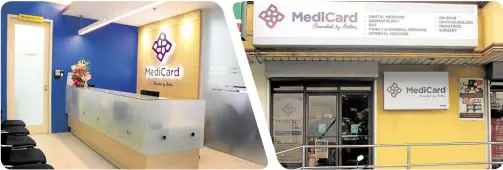  ??  ?? Medicard has free standing clinic in various locations.
Medicard clinic in Imus, Cavite