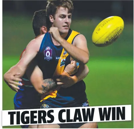  ?? FIRST BLOOD: Tigers player Jason Di Betta in action against the Thuringowa Bulldogs at Tony Ireland Stadium. Picture: EVAN MORGAN ??