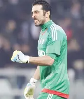  ?? LAPRESSE ?? La grinta di Gigi Buffon, 38 anni giovedì prossimo