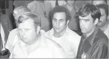  ??  ?? In this Aug. 11, 1977 file photo, serial killer David Berkowitz, known as “Son of Sam,” arrives at Brooklyn Courthouse in New York.