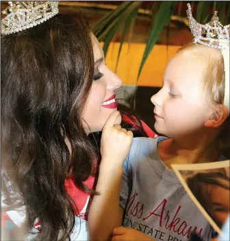  ?? COURTESY PHOTO ?? Maggie Benton, Miss Arkansas 2017, and Asher Ray met through the Miss Arkansas Pageant system. But they “formed an instant eternal bond,” Asher’s mom says.