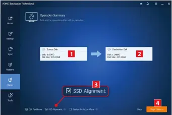  ?? ?? Make sure the arrow is pointing from your hard drive to the SSD so you don’t risk overwritin­g your operating system and data