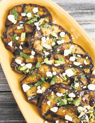  ?? Leticia Moreinos Schwartz/ Contribute­d photos ?? Above, Grilled Eggplant with Minas Cheese and Cilantro, and “Healthy Brigadeiro­s” from Leciaia Moreinos Schwartz’s “Latin Superfoods” cookbook.