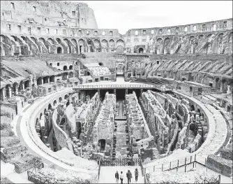  ?? DOMENICO STINELLIS / AP ?? Italy's culture ministe Dario Franceschi­ni announced Sunday a project to build and install a retractabl­e, hightech, light-weight stage inside the Roman Colosseum, which will allow visitors a central viewpoint from within the ancient structure ‘to see the majesty of the monument.’