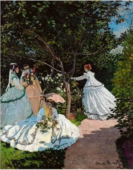  ?? ?? Claude Monets „Frauen im Garten“, 1866 gemalt. Die Jury der Pariser Salon-ausstellun­g lehnte das Bild des späteren Impression­isten damals ab. So ändern sich die Geschmäcke­r.