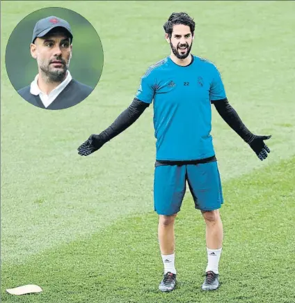  ?? FOTO: EFE ?? Pep Guardiola no pierde de vista a Isco Alarcón. que no se siente valorado del todo en el Real Madrid, donde no es titular fijo