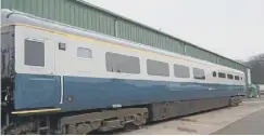  ??  ?? 0 The carriages have been repainted in British Rail blue and white