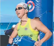  ??  ?? Currumbin’s Prue Davies takes out the open surf race.