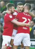  ??  ?? JOY: Bristol City’s Jamie Paterson celebrates his opener