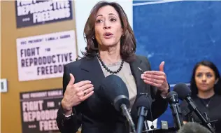  ?? ?? Kamala habla en Planned Parenthood, en diciembre de 2024, en St. Paul, Minnesota