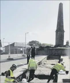  ??  ?? Excavation­s at Cromartie Memorial car park are under way