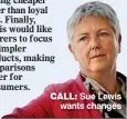  ??  ?? CALL: Sue Lewis wants changes