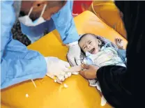  ?? PHOTO: REUTERS ?? Distress . . . A baby boy cries while being treated at a cholera treatment centre at alSabeen hospital in Sanaa, Yemen.