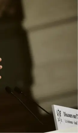  ?? PhoTo ChrisToPhe PeTiT
Tesson. AFP ?? Emmanuel Macron à la
Sorbonne, à Paris, jeudi.