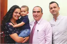  ??  ?? Julian with his parents and Dr Salim Kanaan (centre) in Zulekha Hospital, Dubai, following his surgery.