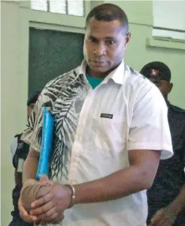  ?? Photo: Ashna Kumar ?? Josevata Werelali Koroi outside the High Court in Suva following his sentencing on April 7, 2021.