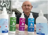  ??  ?? Pelle Care Products warehouse manager Brian Armstrong with the new products.