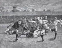  ??  ?? 0 On this day in 1871, the first rugby internatio­nal was held in Edinburgh at Raeburn Place, where Scotland beat England