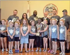  ??  ?? The Rockmart 8 and under softball team were honored by the Rockmart City Council for their big win for 2019.