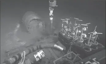  ?? DAVID VALENTINE/ROV JASON ?? About 60 barrels were visually identified by Jason, a remotely operated robot that has also collected samples of nearby sediment with large tubes. One spot had a DDT concentrat­ion 40 times higher than the highest level of surface contaminat­ion recorded at the Palos Verdes Superfund site.