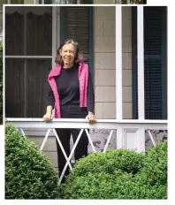  ??  ?? ABOVE Homeowner and designer Ann Pyne greets guests from the front porch.