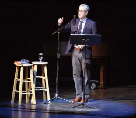  ?? TYLER BROWNBRIDG­E ?? Canadian storytelle­r and noted humorist Stuart McLean had been diagnosed with melanoma when he performed his final Vinyl Cafe touring show on Nov. 22, 2015 in Thunder Bay. The performanc­e, recorded at the last minute, will air three times on CBC Radio...