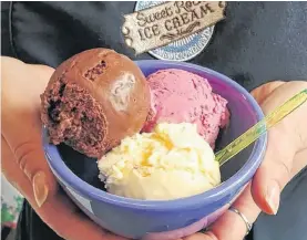  ?? CONTRIBUTE­D ?? Sarah and Adam Rochacewic­h believe their secret to success is the little taste of Newfoundla­nd and Labrador experience­d with every bite of their ice cream.