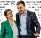  ?? Foto: dpa ?? Annegret Kramp-Karrenbaue­r und Paul Ziemiak haben die beiden wichtigste­n Jobs in der Partei CDU.